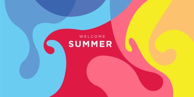 Yaz koleksiyonu için vektör renkli sıvı ve akışkan arkaplan