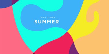 Yaz koleksiyonu için vektör renkli sıvı ve akışkan arkaplan