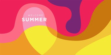 Yaz koleksiyonu için vektör renkli sıvı ve akışkan arkaplan