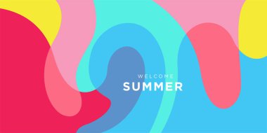 Yaz koleksiyonu için vektör renkli sıvı ve akışkan arkaplan