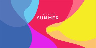 Yaz koleksiyonu için vektör renkli sıvı ve akışkan arkaplan