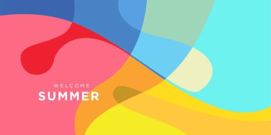 Yaz koleksiyonu için vektör renkli sıvı ve akışkan arkaplan