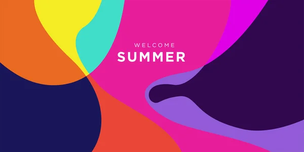 Vector Colorful Liquid Fluid Background Summer Collection — Stock Vector