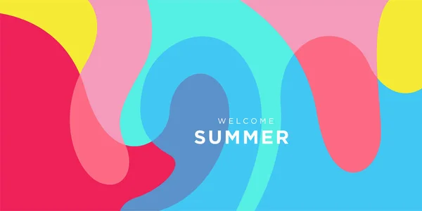 Vector Colorful Liquid Fluid Background Summer Collection — Stock Vector