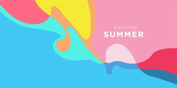 Vector Colorful Liquid Fluid Background Summer Collection — Stock Vector