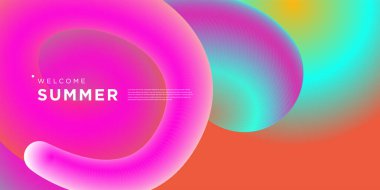 Pankart için vektör illüstrasyon Sıvı ve sıvı 3D arkaplan