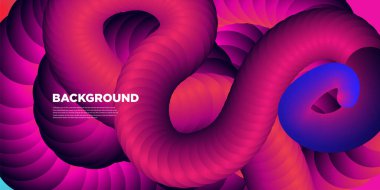 Pankart için vektör illüstrasyon Sıvı ve sıvı 3D arkaplan