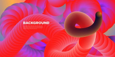 Pankart için vektör illüstrasyon Sıvı ve sıvı 3D arkaplan