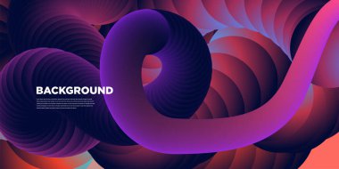 Pankart için vektör illüstrasyon Sıvı ve sıvı 3D arkaplan