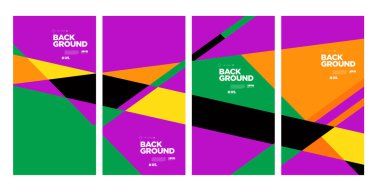 Sancak ve sosyal medya hikayesi için vektör renkli soyut geometrik arkaplan