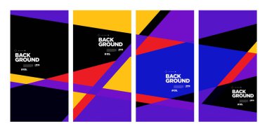 Sancak ve sosyal medya hikayesi için vektör renkli soyut geometrik arkaplan