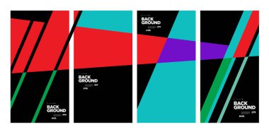 Sancak ve sosyal medya hikayesi için vektör renkli soyut geometrik arkaplan