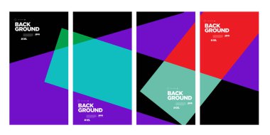 Sancak ve sosyal medya hikayesi için vektör renkli soyut geometrik arkaplan