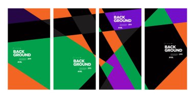 Sancak ve sosyal medya hikayesi için vektör renkli soyut geometrik arkaplan