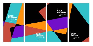 Sancak ve sosyal medya hikayesi için vektör renkli soyut geometrik arkaplan