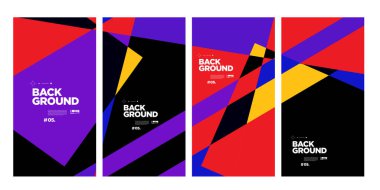 Sancak ve sosyal medya hikayesi için vektör renkli soyut geometrik arkaplan