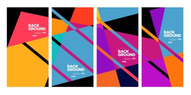 Sancak ve sosyal medya hikayesi için vektör renkli soyut geometrik arkaplan