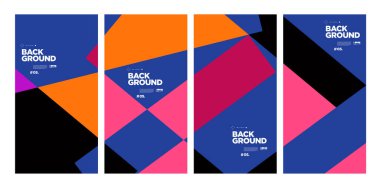 Sancak ve sosyal medya hikayesi için vektör renkli soyut geometrik arkaplan