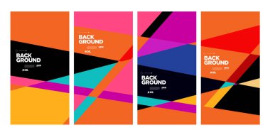 Sancak ve sosyal medya hikayesi için vektör renkli soyut geometrik arkaplan