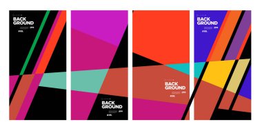 Sancak ve sosyal medya hikayesi için vektör renkli soyut geometrik arkaplan