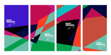 Sancak ve sosyal medya hikayesi için vektör renkli soyut geometrik arkaplan