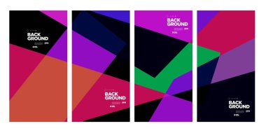 Sancak ve sosyal medya hikayesi için vektör renkli soyut geometrik arkaplan