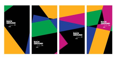 Sancak ve sosyal medya hikayesi için vektör renkli soyut geometrik arkaplan