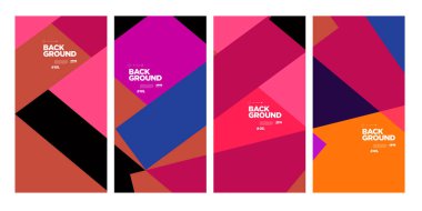 Sancak ve sosyal medya hikayesi için vektör renkli soyut geometrik arkaplan