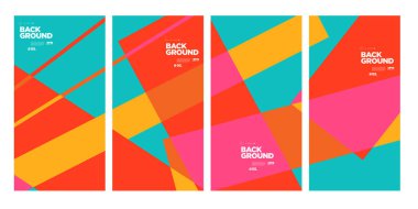 Sancak ve sosyal medya hikayesi için vektör renkli soyut geometrik arkaplan