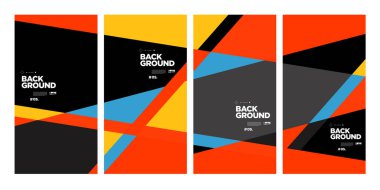 Sancak ve sosyal medya hikayesi için vektör renkli soyut geometrik arkaplan