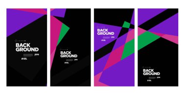 Sancak ve sosyal medya hikayesi için vektör renkli soyut geometrik arkaplan