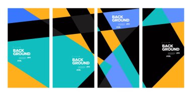 Sancak ve sosyal medya hikayesi için vektör renkli soyut geometrik arkaplan