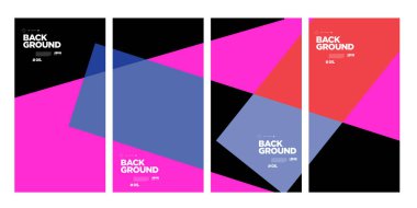 Sancak ve sosyal medya hikayesi için vektör renkli soyut geometrik arkaplan