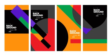 Sancak ve sosyal medya hikayesi için vektör renkli soyut geometrik arkaplan