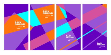 Sancak ve sosyal medya hikayesi için vektör renkli soyut geometrik arkaplan