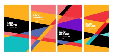 Sancak ve sosyal medya hikayesi için vektör renkli soyut geometrik arkaplan