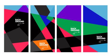 Sancak ve sosyal medya hikayesi için vektör renkli soyut geometrik arkaplan