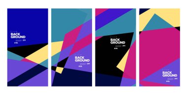 Sancak ve sosyal medya hikayesi için vektör renkli soyut geometrik arkaplan