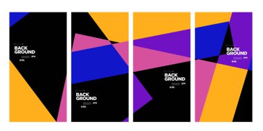 Sancak ve sosyal medya hikayesi için vektör renkli soyut geometrik arkaplan