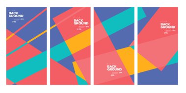 Sancak ve sosyal medya hikayesi için vektör renkli soyut geometrik arkaplan