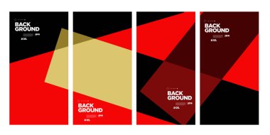 Sancak ve sosyal medya hikaye şablonu, besleme, poster, kapak, broşür, baskı vs. için vektör kırmızı ve siyah soyut geometrik çizgi şekil arkaplan