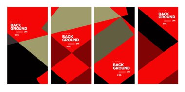 Sancak ve sosyal medya hikaye şablonu, besleme, poster, kapak, broşür, baskı vs. için vektör kırmızı ve siyah soyut geometrik çizgi şekil arkaplan