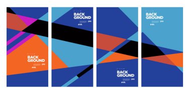 Sancak ve sosyal medya hikayesi için vektör renkli soyut geometrik arkaplan