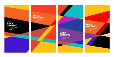 Sancak ve sosyal medya hikayesi için vektör renkli soyut geometrik arkaplan