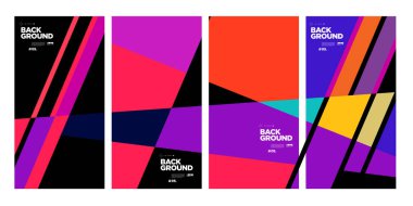 Sancak ve sosyal medya hikayesi için vektör renkli soyut geometrik arkaplan