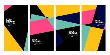 Sancak ve sosyal medya hikayesi için vektör renkli soyut geometrik arkaplan