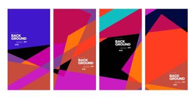 Sancak ve sosyal medya hikayesi için vektör renkli soyut geometrik arkaplan