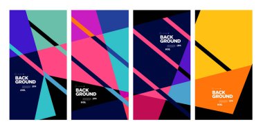 Sancak ve sosyal medya hikayesi için vektör renkli soyut geometrik arkaplan