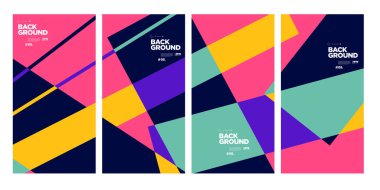 Sancak ve sosyal medya hikayesi için vektör renkli soyut geometrik arkaplan