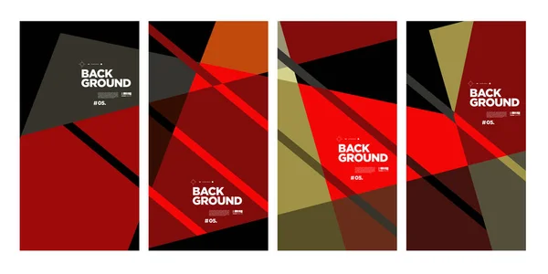 Vector Rojo Negro Abstracto Línea Geométrica Forma Fondo Para Banner — Vector de stock